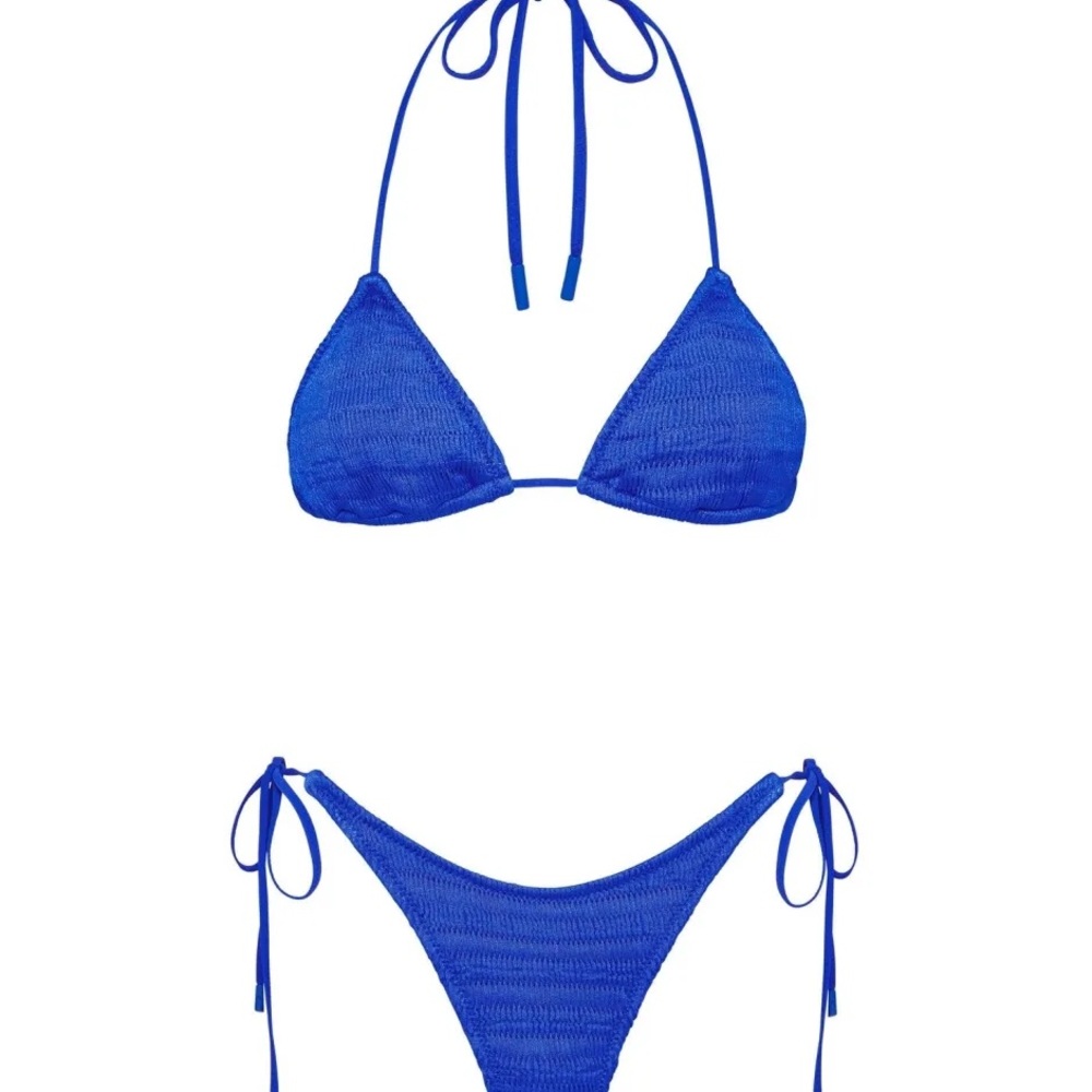 Blue Halter Bikini Set